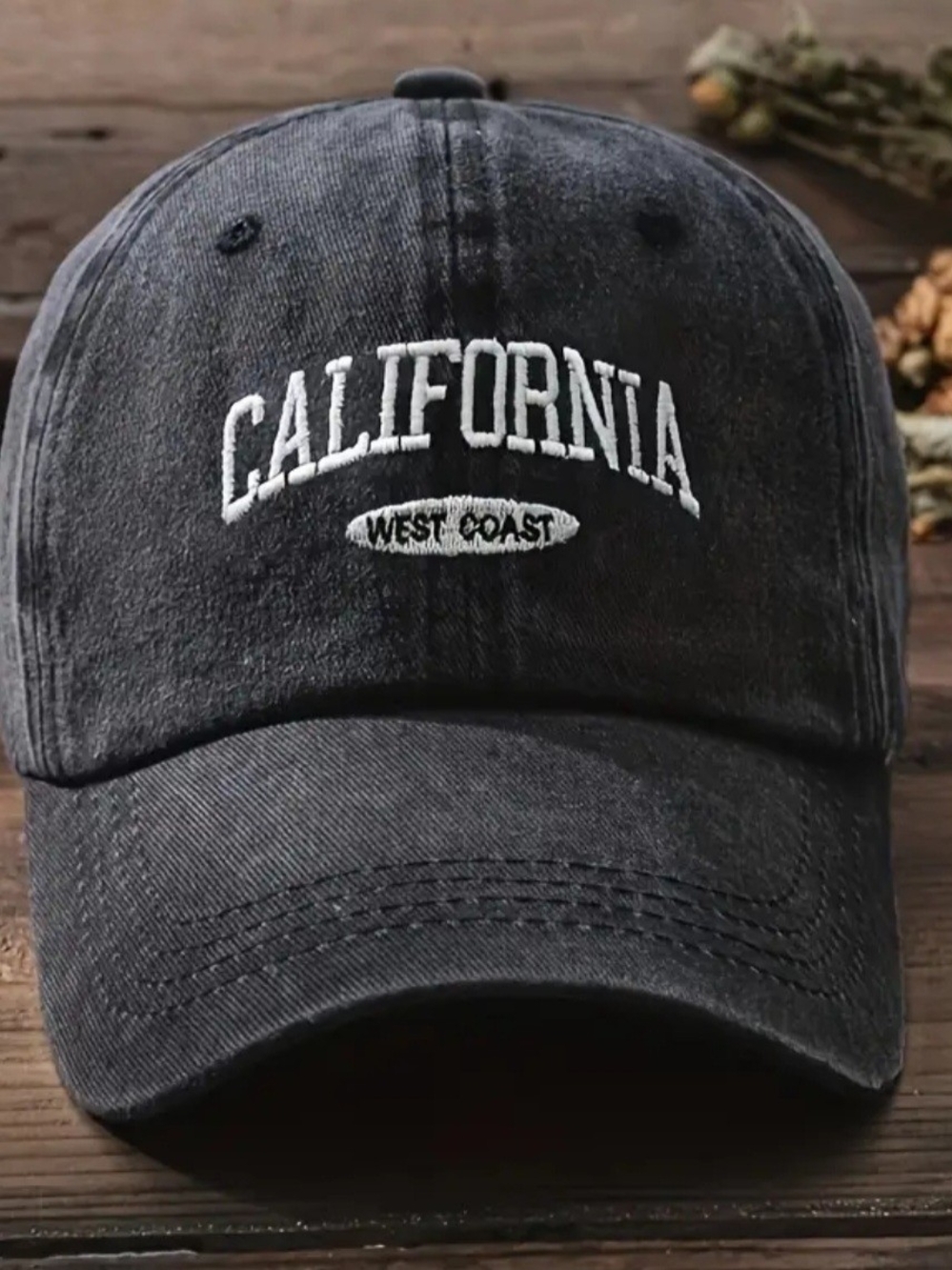 California West Coast Embroidered Baseball Cap - Black